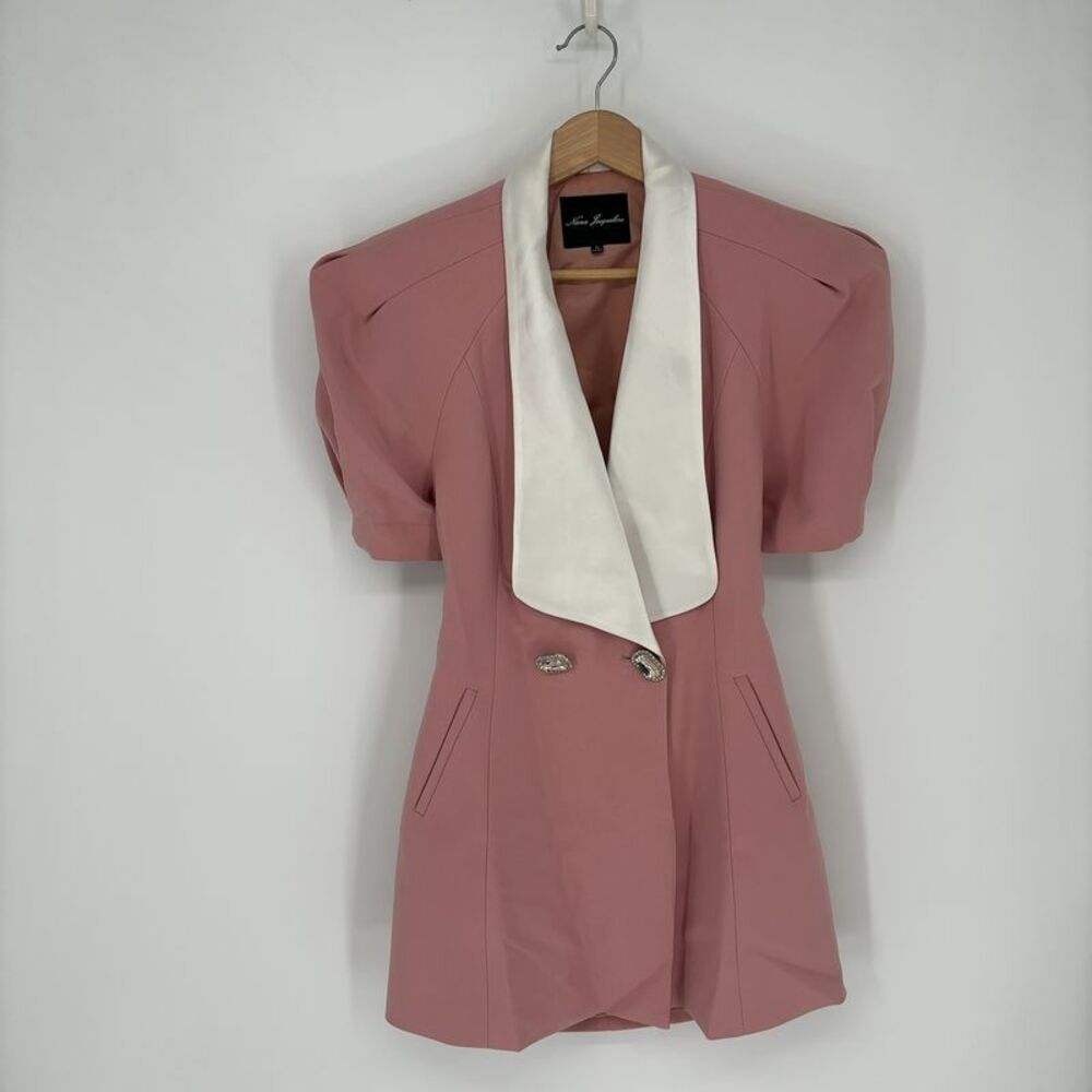 Nana Jacqueline Alia Pink and White Mini Dress